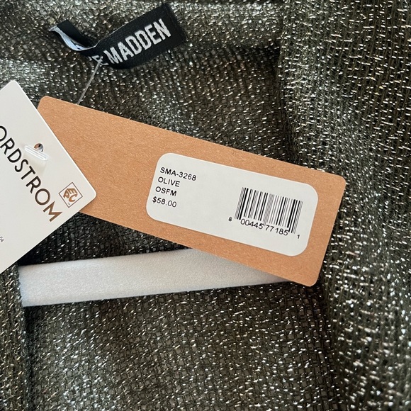 New! Steve Madden “ Olive” silver Metallic Fringe Kimono, Wrap,Dressy OSFM - Picture 7 of 14